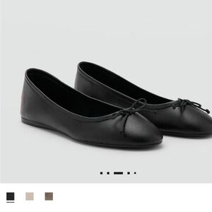 Mango leather Ballet Flats